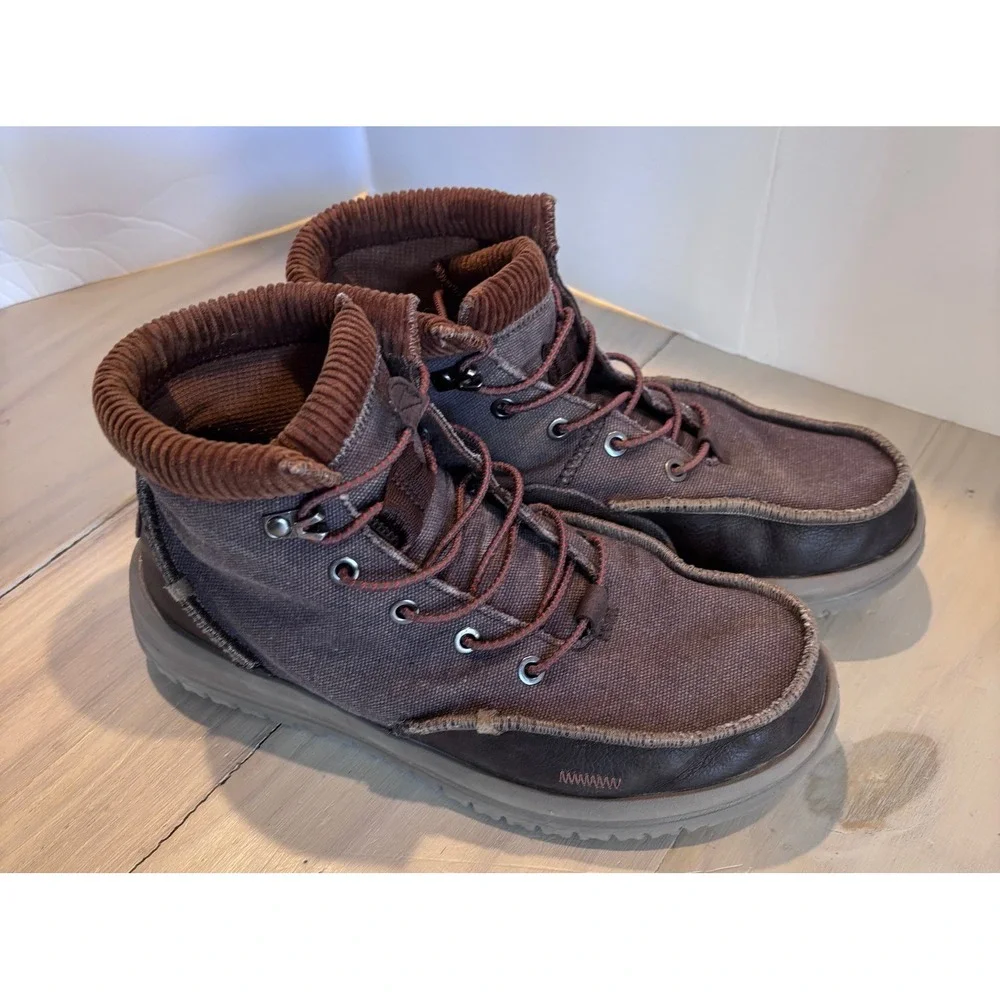 Hey Dude Bradley Corduroy Collar Mens Brown Multi Chukka Boots 42066-2GS Size 7